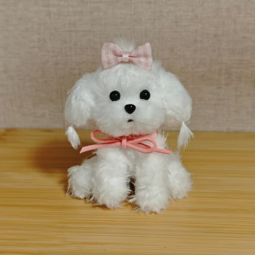 Thick Pipe Cleaners Craft White Pet Dog , Handmade Pipecleaners Dog Mini Cute Animal Gift