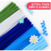 Blue Pipe Cleaners,500pcs in 5 Colors, Chenille Stems for Art and Craft Projects, Flower DIY Decorations