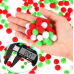 500 Pcs 0.5 Inch Polypropylene Pompoms for Craft Making, Small Pom Poms Balls Art and Craft DIY Decorations(Red, Green, White)