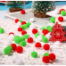 500 Pcs 0.5 Inch Polypropylene Pompoms for Craft Making, Small Pom Poms Balls Art and Craft DIY Decorations(Red, Green, White)