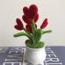 2 PCS * Handmade Pipe Cleaner Red Love Heart Green Leaves with Flowers Potted Plant Artificial Simulation Flowers Indoor Home Desktop Party Wedding Decor 2 PCS * Handmade Pipe Cleaner Red Love Heart Green Leaves with Flowers Potted Plant Artificial Simulation Flowers Indoor Home Desktop Party Wedding Decor