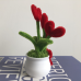 2 PCS * Handmade Pipe Cleaner Red Love Heart Green Leaves with Flowers Potted Plant Artificial Simulation Flowers Indoor Home Desktop Party Wedding Decor 2 PCS * Handmade Pipe Cleaner Red Love Heart Green Leaves with Flowers Potted Plant Artificial Simulation Flowers Indoor Home Desktop Party Wedding Decor