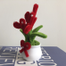2 PCS * Handmade Pipe Cleaner Red Love Heart Green Leaves with Flowers Potted Plant Artificial Simulation Flowers Indoor Home Desktop Party Wedding Decor 2 PCS * Handmade Pipe Cleaner Red Love Heart Green Leaves with Flowers Potted Plant Artificial Simulation Flowers Indoor Home Desktop Party Wedding Decor