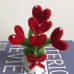 2 PCS * Handmade Pipe Cleaner Red Love Heart Green Leaves with Flowers Potted Plant Artificial Simulation Flowers Indoor Home Desktop Party Wedding Decor 2 PCS * Handmade Pipe Cleaner Red Love Heart Green Leaves with Flowers Potted Plant Artificial Simulation Flowers Indoor Home Desktop Party Wedding Decor