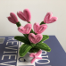 2 PCS * Handmade Pipe Cleaner Pink Love Heart Green Leaves with Flowers Potted Plant Artificial Simulation Flowers Indoor Home Desktop Party Wedding Decor 