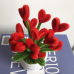 Handmade Pipe Cleaner Red Love Hearts Green Leaves with Flowers Potted Plant Artificial Simulation Flowers Indoor Home Desktop Party Wedding Decor Handmade Pipe Cleaner Red Love Hearts Green Leaves with Flowers Potted Plant Artificial Simulation Flowers Indoor Home Desktop Party Wedding Decor