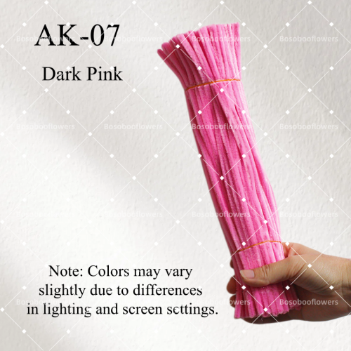AK-07 Dark Pink Pipe Cleaners Chenille Stems Fuzzy Stick Twisting Stick DIY Art Craft Supplies Bending Wires for Kids School Education Adults Floral Arrangement