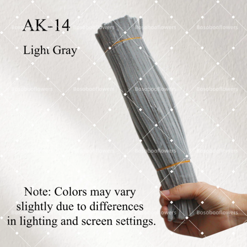 AK-14 Light Gray Pipe Cleaners Chenille Stems Fuzzy Stick Twisting Stick DIY Art Craft Supplies Bending Wires for Kids School Education Adults Floral Arrangement
