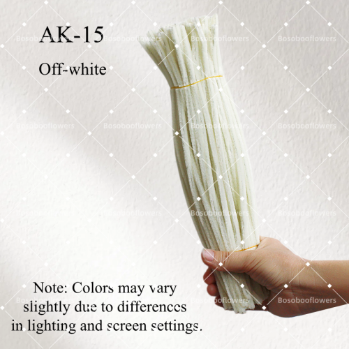 AK-15 Off-white Pipe Cleaners Chenille Stems Fuzzy Stick Twisting Stick DIY Art Craft Supplies Bending Wires for Kids School Education Adults Floral Arrangement