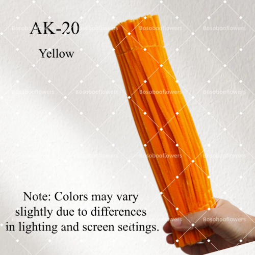AK-20 Yellow Pipe Cleaners Chenille Stems Fuzzy Stick Twisting Stick DIY Art Craft Supplies Bending Wires for Kids School Education Adults Floral Arrangement