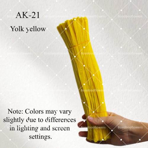 AK-21 Yolk Yellow Pipe Cleaners Chenille Stems Fuzzy Stick Twisting Stick DIY Art Craft Supplies Bending Wires for Kids School Education Adults Floral Arrangement