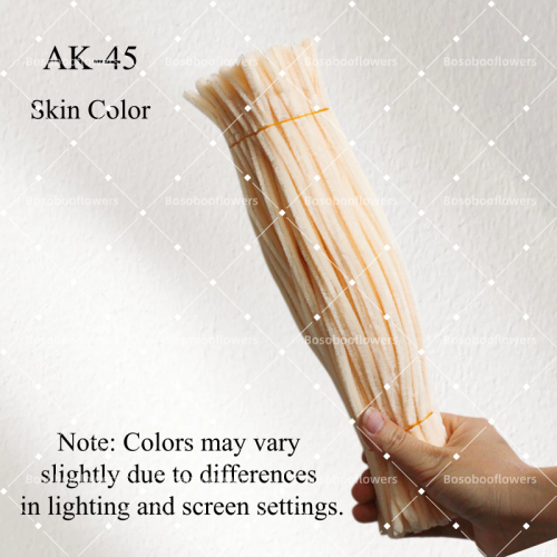AK-45 Skin Color Pipe Cleaners Chenille Stems Fuzzy Stick Twisting Stick DIY Art Craft Supplies Bending Wires for Kids School Education Adults Floral Arrangement