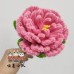 6 PCS * Handmade Pipe Cleaner Peony Flower Green Leaves Artificial Simulation Flower Indoor Home Desktop Party Wedding Decor