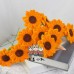 20 PCS * Handmade Pipe Cleaner Sunflower Green Leaves Artificial Simulation Flower Indoor Home Desktop Party Wedding Decor