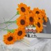 20 PCS * Handmade Pipe Cleaner Sunflower Green Leaves Artificial Simulation Flower Indoor Home Desktop Party Wedding Decor