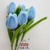 20 PCS * Handmade Pipe Cleaner Tulip Flower Bud Green Leaves Artificial Simulation Flower Indoor Home Desktop Party Wedding Decor