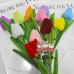 20 PCS * Handmade Pipe Cleaner Tulip Flower Bud Green Leaves Artificial Simulation Flower Indoor Home Desktop Party Wedding Decor