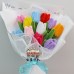 150 PCS * Pipe Cleaner Chenille Stems Handmade Tulip Flower Making Kit DIY Art Flower Bouquet Craft Set Hot Glue Sticks Tape 