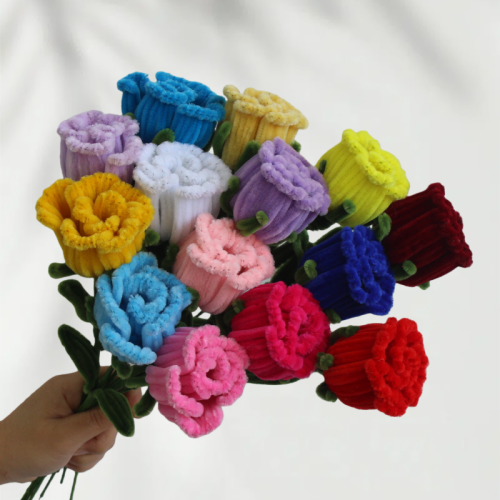 20 PCS * Handmade Pipe Cleaner Rose Flower Green Leaves Artificial Simulation Flower Indoor Home Desktop Party Wedding Decor 20 PCS * Handmade Pipe Cleaner Rose Flower Green Leaves Artificial Simulation Flower Indoor Home Desktop Party Wedding Decor