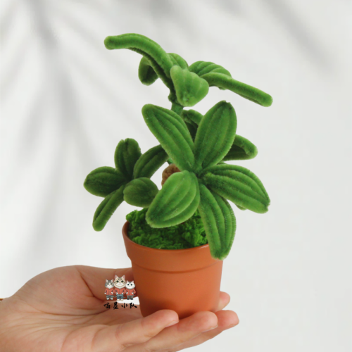 2PCS * Handmade Pipe Cleaner Green Money Tree Potted Plant Artificial Simulation Indoor Home Desktop Party Wedding Decor 2PCS * Handmade Pipe Cleaner Green Money Tree Potted Plant Artificial Simulation Indoor Home Desktop Party Wedding Decor