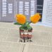 2PCS * Handmade Pipe Cleaner Golden Tulip Flowers Green Leaves Potted Plant Artificial Simulation Flowers Indoor Home Desktop Party Wedding Decor 2PCS * Handmade Pipe Cleaner Golden Tulip Flowers Green Leaves Potted Plant Artificial Simulation Flowers Indoor Home Desktop Party Wedding Decor