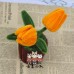 2PCS * Handmade Pipe Cleaner Golden Tulip Flowers Green Leaves Potted Plant Artificial Simulation Flowers Indoor Home Desktop Party Wedding Decor 2PCS * Handmade Pipe Cleaner Golden Tulip Flowers Green Leaves Potted Plant Artificial Simulation Flowers Indoor Home Desktop Party Wedding Decor