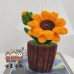 2 PCS * Handmade Pipe Cleaner Golden Sunflowers Green Leaves Potted Plant Artificial Simulation Flowers Indoor Home Desktop Party Wedding Decor 2 PCS * Handmade Pipe Cleaner Golden Sunflowers Green Leaves Potted Plant Artificial Simulation Flowers Indoor Home Desktop Party Wedding Decor