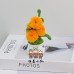 4PCS * Handmade Pipe Cleaner 5 Persimmons & Green Leaves Potted Plant Artificial Simulation Flowers Indoor Home Desktop Party Wedding Decor 