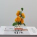 4PCS * Handmade Pipe Cleaner 5 Persimmons & Green Leaves Potted Plant Artificial Simulation Flowers Indoor Home Desktop Party Wedding Decor 