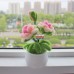 4PCS * Handmade Pipe Cleaner Gradient Color Rose Flower Green Leaves Potted Plant Artificial Simulation Flowers Indoor Home Desktop Party Wedding Decor 4PCS * Handmade Pipe Cleaner Gradient Color Rose Flower Green Leaves Potted Plant Artificial Simulation Flowers Indoor Home Desktop Party Wedding Decor