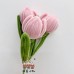 10 PCS * Handmade Pipe Cleaner Fat Tulip Flower Green Leaves Artificial Simulation Flower Indoor Home Desktop Party Wedding Decor