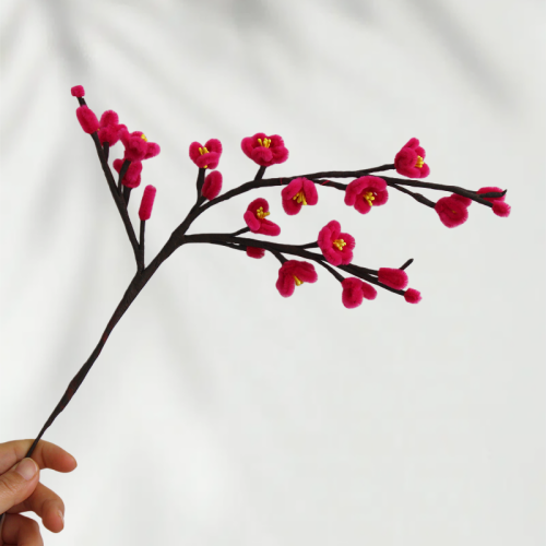 10 PCS * Handmade Pipe Cleaner Plum Blossom Artificial Simulation Flower Indoor Home Desktop Party Wedding Decor
