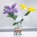 150 PCS * Pipe Cleaner Chenille Stems Handmade 4 Petals Lily Flower Making Kit DIY Art Flower Bouquet Craft Set Hot Glue Sticks Tape 