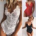 Women's Sexy Deep V-neck Lace Suspender Bodysuit Underwear Sleepwear Lingerie Sleepshirt