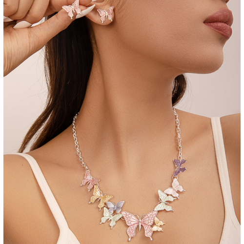 Women's Butterfly Necklace and Earrings Multicolour Wedding Jewelry Luxury Crystal Pearl Necklace /Earrings Ladies Jewelry Sets Women's Butterfly Necklace and Earrings Multicolour Wedding Jewelry Luxury Crystal Pearl Necklace /Earrings Ladies Jewelry Sets