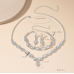 Women's Silver Color Fashion Wedding Jewelry Luxury Crystal Pearl Necklace/Earrings/Bracelet Ladies Jewelry Sets for Bridal Women's Silver Color Fashion Wedding Jewelry Luxury Crystal Pearl Necklace/Earrings/Bracelet Ladies Jewelry Sets for Bridal