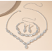 Women's Silver Color Fashion Wedding Jewelry Luxury Crystal Pearl Necklace/Earrings/Bracelet Ladies Jewelry Sets for Bridal Women's Silver Color Fashion Wedding Jewelry Luxury Crystal Pearl Necklace/Earrings/Bracelet Ladies Jewelry Sets for Bridal
