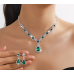 Women's Green Color Fashion Wedding Jewelry Luxury Crystal Pearl Necklace/EarringsLadies Jewelry Sets for Bridal Women's Green Color Fashion Wedding Jewelry Luxury Crystal Pearl Necklace/EarringsLadies Jewelry Sets for Bridal