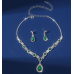 Women's Green Color Fashion Wedding Jewelry Luxury Crystal Pearl Necklace/EarringsLadies Jewelry Sets for Bridal Women's Green Color Fashion Wedding Jewelry Luxury Crystal Pearl Necklace/EarringsLadies Jewelry Sets for Bridal