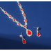 Women's Red Color Fashion Wedding Jewelry Luxury Crystal Pearl Necklace/EarringsLadies Jewelry Sets for Bridal Women's Red Color Fashion Wedding Jewelry Luxury Crystal Pearl Necklace/EarringsLadies Jewelry Sets for Bridal