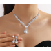 Women's White Color Fashion Wedding Jewelry Luxury Crystal Pearl Necklace/EarringsLadies Jewelry Sets for Bridal