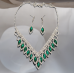 Women's Green Fashion Wedding Jewelry Luxury Crystal Pearl Necklace/EarringsLadies Jewelry Sets for Bridal Women's Green Fashion Wedding Jewelry Luxury Crystal Pearl Necklace/EarringsLadies Jewelry Sets for Bridal