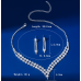 Women's Silver Fashion Wedding Jewelry Luxury Crystal Pearl Necklace/Earrings Ladies Jewelry Sets for Bridal