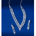 Women's Silver Fashion Wedding Jewelry Luxury Crystal Pearl Necklace/Earrings Ladies Jewelry Sets for Bridal