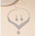 Women's Silver Fashion Wedding Jewelry Luxury Crystal Pearl Necklace/Earrings Ladies Jewelry Sets for Bridal Women's Silver Fashion Wedding Jewelry Luxury Crystal Pearl Necklace/Earrings Ladies Jewelry Sets for Bridal