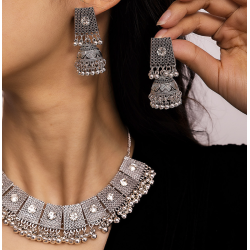 Women's Bohemia Necklace and Earrings Black Wedding Jewelrel Necklace /Earrings Ladies Jewelry Sets