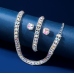 Women's Silver Color Fashion Wedding Jewelry Luxury Crystal Pearl Necklace/Earrings/Bracelet Ladies Jewelry Sets for Bridal