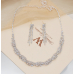 Women's Silver Fashion Wedding Jewelry Luxury Crystal Pearl Necklace/Earrings Ladies Jewelry Sets for Bridal
