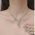 Women's Silver Fashion Wedding Jewelry Luxury Crystal Pearl Necklace/Earrings Ladies Jewelry Sets for Bridal