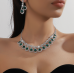 Women's Green Fashion Wedding Jewelry Luxury Crystal Pearl Necklace/Earrings Ladies Jewelry Sets for Bridal